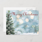 Eenvoudig Elegant Decor Snowflake Merry kerst Feestdagenkaart (Voorkant / Achterkant)