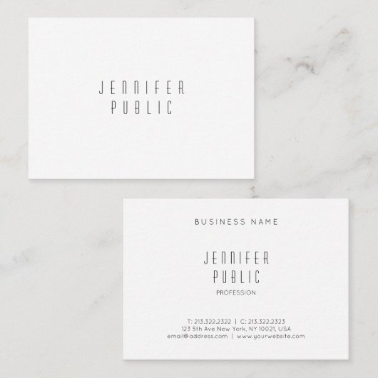Eenvoudig elegant design Professional, modern Visitekaartje (Voorkant / Achterkant)