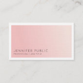 Eenvoudig elegant design, rendy blush roze luxe visitekaartje (Voorkant)