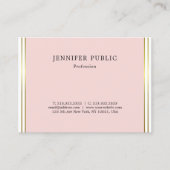 Eenvoudig elegant design, zwart, roze, goudkleurig visitekaartje (Voorkant)