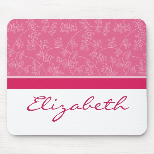 Eenvoudig Elegant Designer Custom Fuschia Mousepad Muismat (Voorkant)