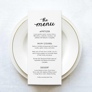 Eenvoudig Elegant Diner Bruiloft Menu