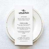 Eenvoudig Elegant Diner Bruiloft Menu