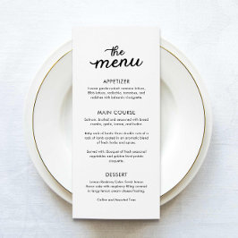 Eenvoudig Elegant Diner Bruiloft Menu