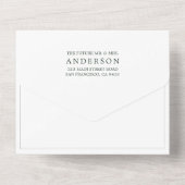 Eenvoudig Elegant Donker Groen in het Witte Foto W All In One Uitnodiging (Achterkant)