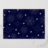 Eenvoudig Elegant Donkerblauw 2 Fotolijsten Famili Folie Feestdagenkaart (Achterkant)