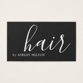 Eenvoudig Elegant Donkergrijs Wit Haar Stylist Visitekaartje (Voorkant)