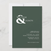 Eenvoudig Elegant Donkergroen "We doen" huwelijk Kaart (Voorkant)