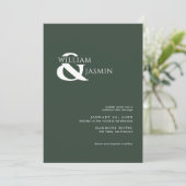 Eenvoudig Elegant Donkergroen "We doen" huwelijk Kaart (Staand voorkant)