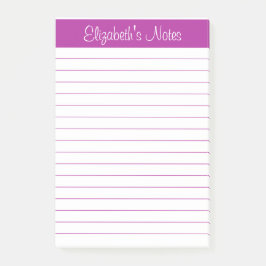 Eenvoudig elegant donkerroze gelinkt, op maat gema post-it® notes