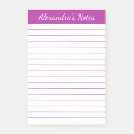 Eenvoudig elegant donkerroze gelinkt, op maat gema post-it® notes
