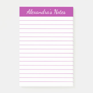 Eenvoudig elegant donkerroze gelinkt, op maat gema post-it® notes