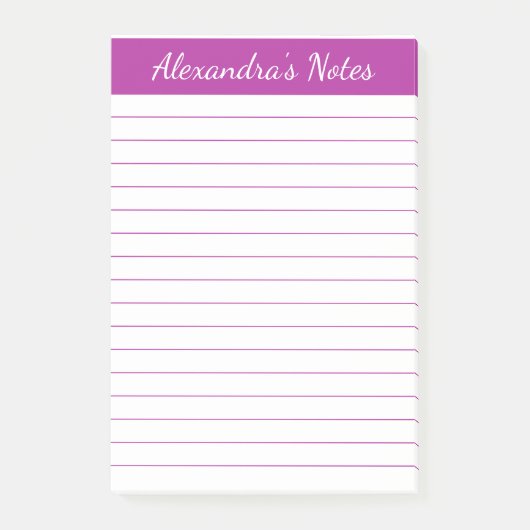 Eenvoudig elegant donkerroze gelinkt, op maat gema post-it® notes (Voorkant)