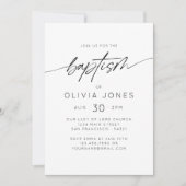 Eenvoudig Elegant Doopsel Doopsel Minimal Script Kaart (Voorkant)