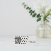 Eenvoudig Elegant Dotted QR Code Mini Visitekaartj Mini Visitekaartje (Staand voorkant)