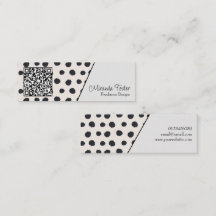 Eenvoudig Elegant Dotted QR Code Mini Visitekaartj