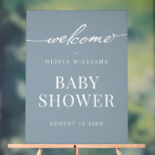 Eenvoudig Elegant Dusty Blue Baby shower Welkom Acryl Bord (Neutraal)