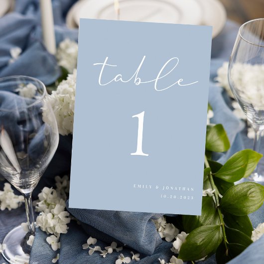 Eenvoudig Elegant Dusty Blue Wedding Kaart