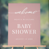 Eenvoudig Elegant Dusty Roos Baby shower Welkom Acryl Bord (Neutraal)