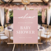 Eenvoudig Elegant Dusty Roos Baby shower Welkom Acryl Bord