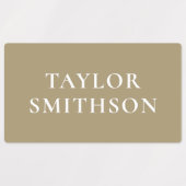 Eenvoudig Elegant Earthy Minimal Add Jouw naam Sch Labels (Design 1)