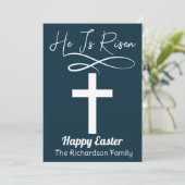 eenvoudig elegant Easter calligrafie Christelijk k Feestdagenkaart (Staand voorkant)