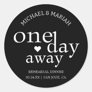 Eenvoudig Elegant Eén Dag Verder Oefenavond Eten Ronde Sticker
