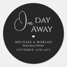 Eenvoudig Elegant Eén Dag Verder Oefenavond Eten Ronde Sticker