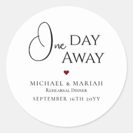 Eenvoudig elegant een dag weg repetitie diner ronde sticker