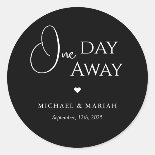 Eenvoudig elegant een dag weg repetitie diner ronde sticker (Voorkant)