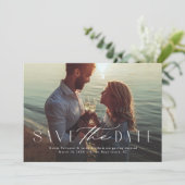 Eenvoudig elegant één modern fototype save the date (Staand voorkant)