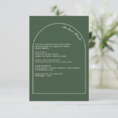 Eenvoudig elegant elegant groen huwelijk met moder informatiekaartje (Staand voorkant)