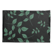 Eenvoudig elegant-elegant-groen loofpatroon | kussensloop (Achterkant-Links)