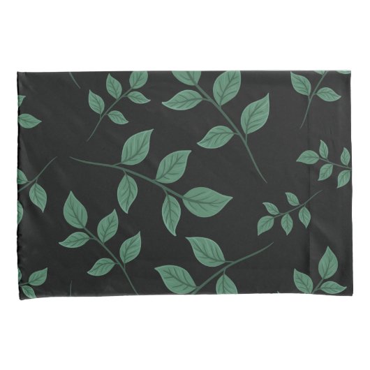 Eenvoudig elegant-elegant-groen loofpatroon | kussensloop (Voorkant-Rechts)