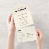 Eenvoudig elegant en chic bruiloft all in one uitnodiging (Afscheurbaar)