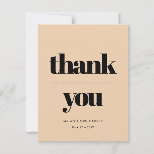 Eenvoudig elegant en chic bruiloft Hartelijk dank (Voorkant)