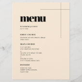 Eenvoudig elegant en chic bruiloft menu (Voorkant)
