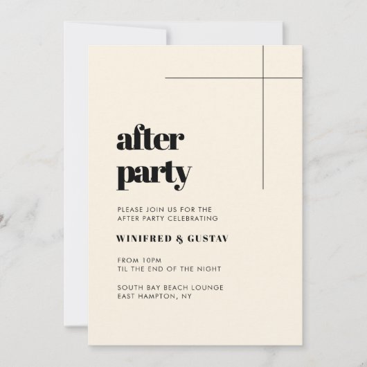 Eenvoudig elegant en chic bruiloft na feest kaart (Voorkant)