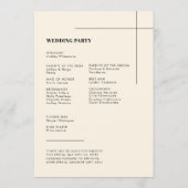 Eenvoudig elegant en chic bruiloft programmakaart (Achterkant)
