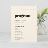 Eenvoudig elegant en chic bruiloft programmakaart (Staand voorkant)