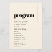 Eenvoudig elegant en chic bruiloft programmakaart (Voorkant)