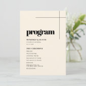 Eenvoudig elegant en chic bruiloft programmakaart (Staand voorkant)