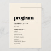 Eenvoudig elegant en chic bruiloft programmakaart (Voorkant)