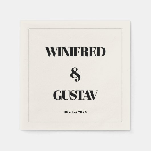 Eenvoudig elegant en chic bruiloft servet (Voorkant)