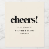 Eenvoudig elegant en chic bruiloft wijn etiket (Enkel label)