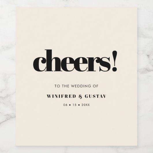 Eenvoudig elegant en chic bruiloft wijn etiket (Enkel label)