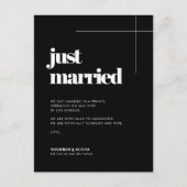 Eenvoudig elegant en chic Gewoon getrouwd Briefkaart (Voorkant)