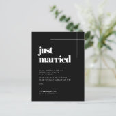 Eenvoudig elegant en chic Gewoon getrouwd Briefkaart (Staand voorkant)