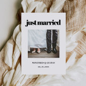 Eenvoudig elegant en chic Gewoon getrouwde trouwfo Aankondiging