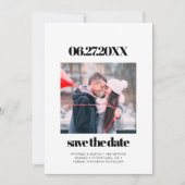 Eenvoudig elegant en chic Sla de datumfoto op Kaart (Voorkant)